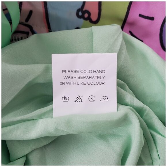 Lightweight Abstract Pleated High-waist Wide Leg Palazzo Pants O.VIANCA Size S - Picture 12 of 12